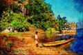 796039 Long Boat, Chiang Rai, Thailand A4 Limited Edition Watercolour Print