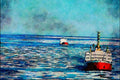 796041 Ice Breaker _John A. MacDonald_, Norwegian Bay, Canada A4 Limited Edition Watercolour Print