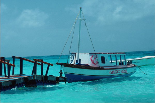 796049 Caribbean Boat A4 Photo Print