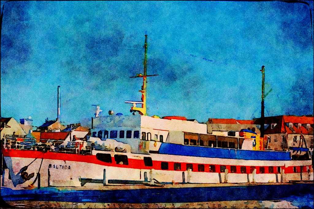 796058 Baltic Ferry A4 Limited Edition Watercolour Print