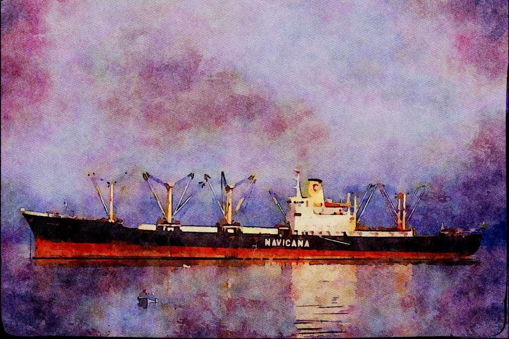 796063 Dry Goods Freighter A4 Limited Edition Watercolour Print