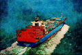796072 Container Ship, Port Of Registry, Bremen A4 Limited Edition Watercolour Print