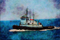 796074 Civilian Tug A4 Limited Edition Watercolour Print