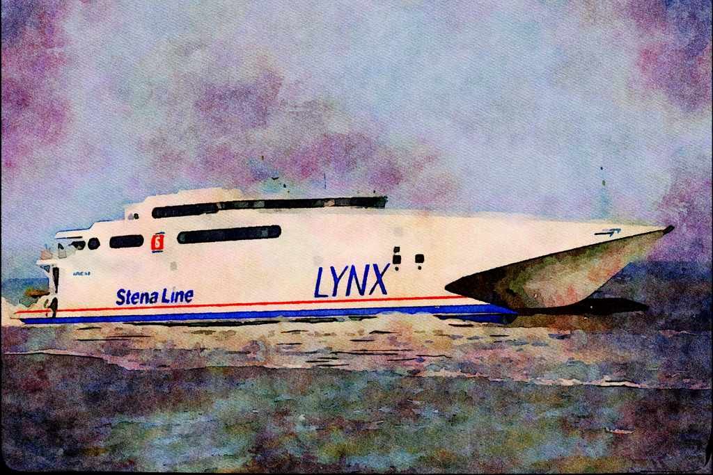 796091 Lynx, Catamaran, Ferry A4 Limited Edition Watercolour Print