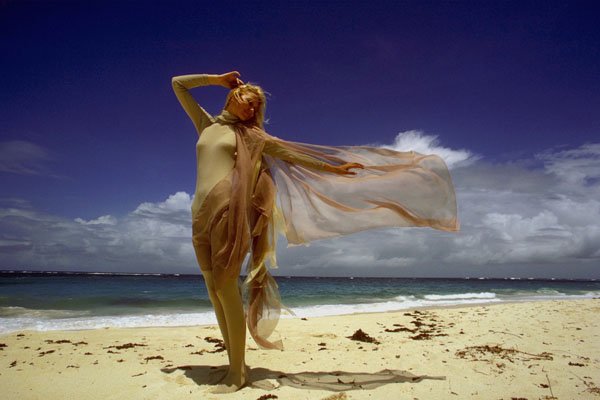 798000 Scarf In The Wind, Barbados A4 Photo Print