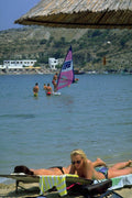 798009 Beach At Lindos, Rhodes, Greece A4 Photo Print
