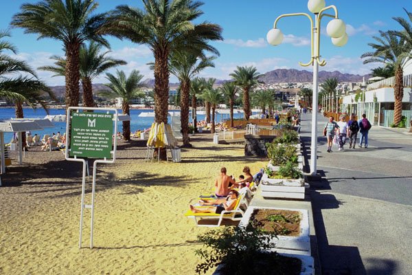798019 The Beach, Eilat, Israel A4 Photo Print