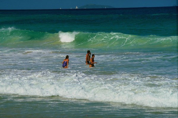 798025 Swimmer In The Surf, British Virgin Islands A4 Photo Print