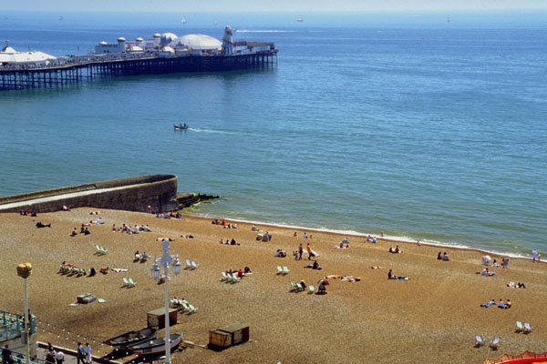 798053 Palace Pier And Beach, Brighton, England A4 Photo Print