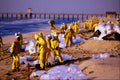 798066 Oil Spill Clean Up, Huntington Beach, California, U.S.A. A4 Photo Print