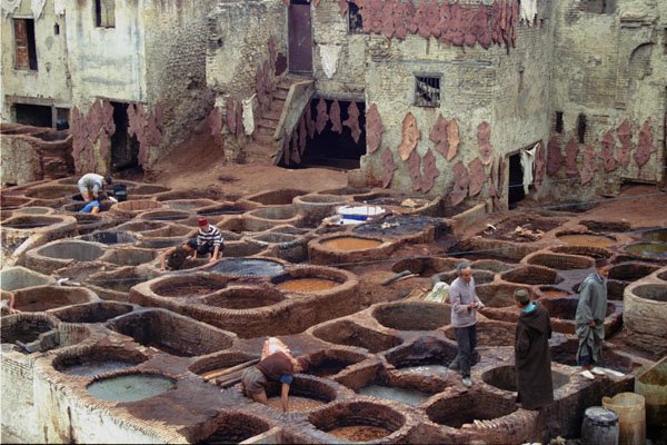 799039 Leather Tannery In Fez, Morocco A4 Photo Print