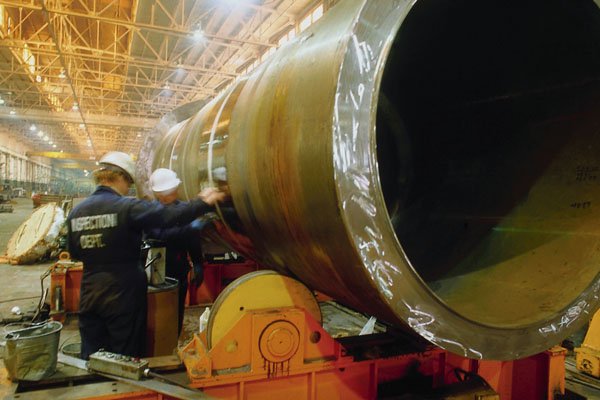 799051 Steel Pipe Being Manufactured A4 Photo Print