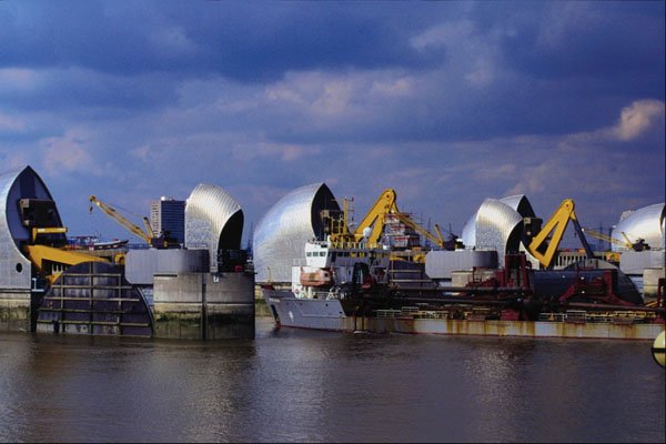 799072 Thames Barrier, High Water, London, England A4 Photo Print