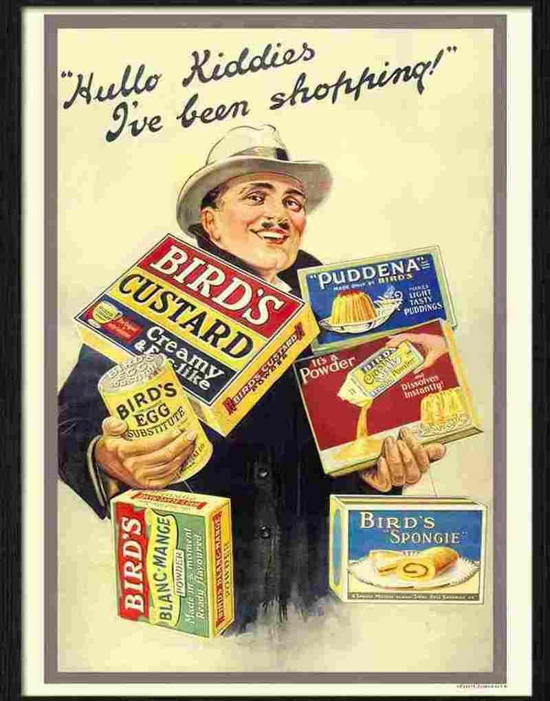 7E hello kiddies birds custard Advert A4 Photo Print