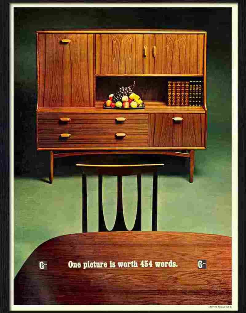 7K g plan furniture one picture is worth 454 words Advert A4 Photo Print