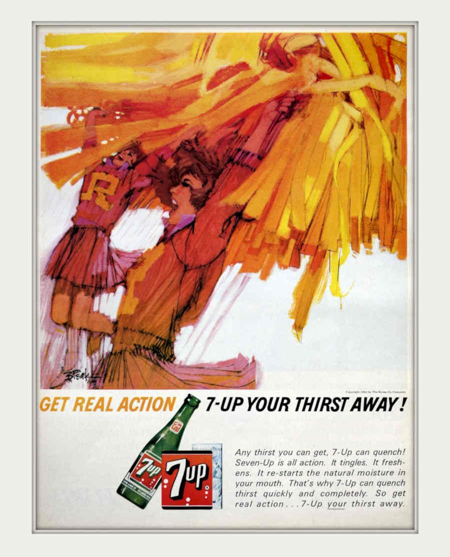 7up Action Poster Vintage Retro Advert Poster A4 Photo Print