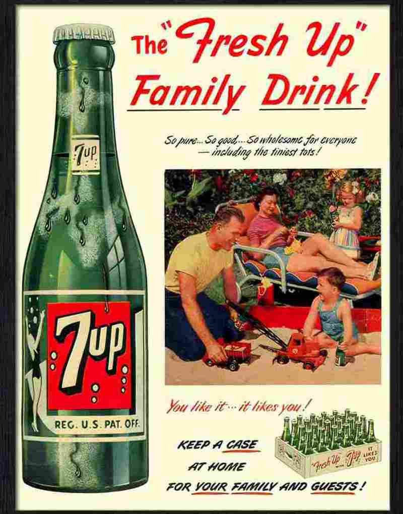 8 7 up drinks advert 1950s Advert A4 Photo Print