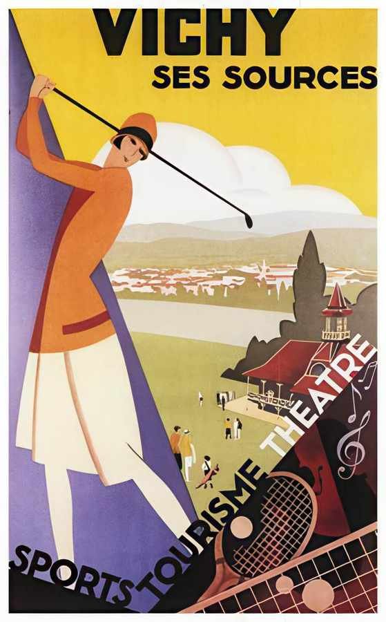 8 Golf In Vichy Vintage Advert A4 Photo Print