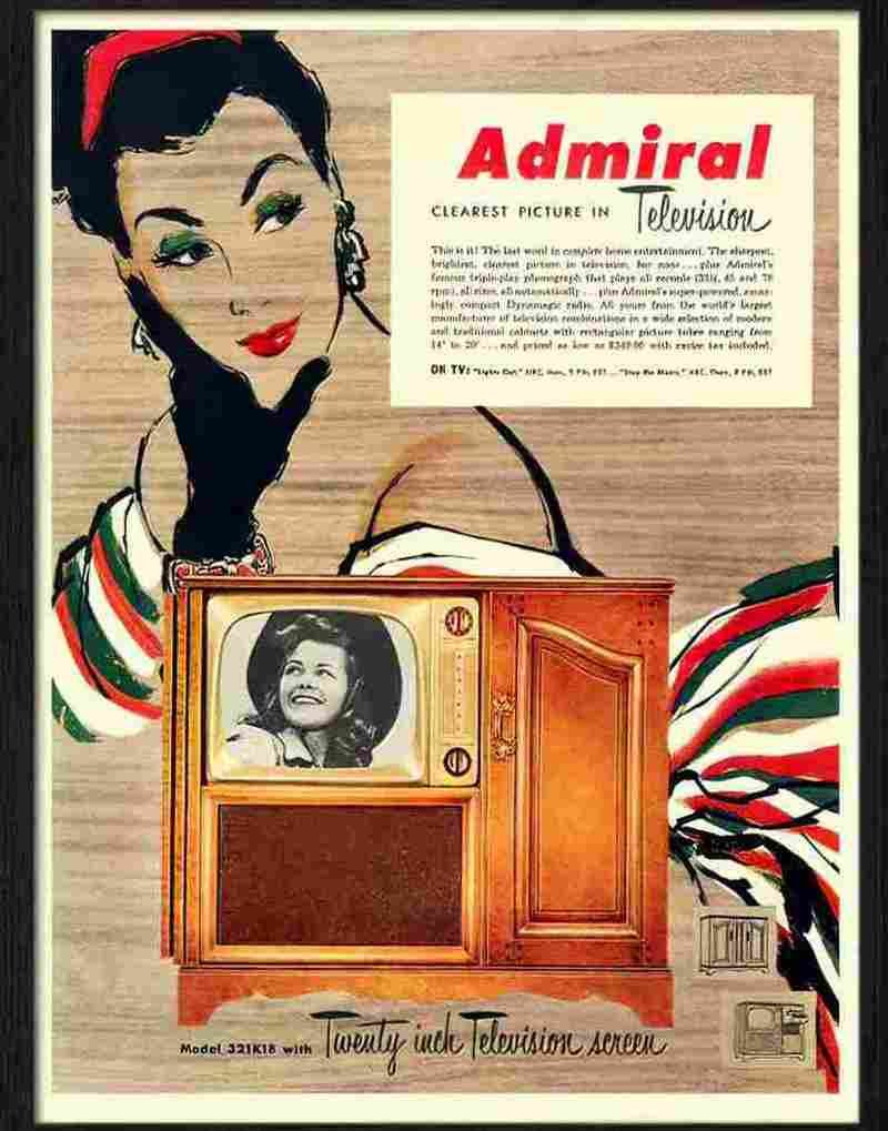 8 admiral television advert 1951 Advert A4 Photo Print