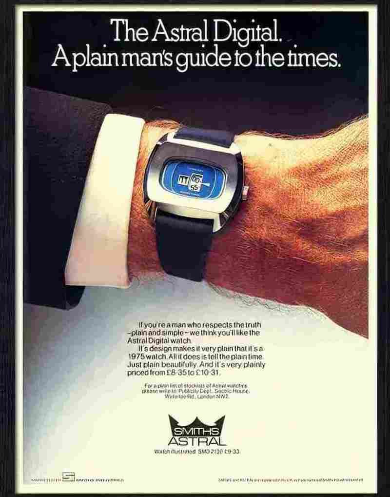 8 astral digital watch 1970s Advert A4 Photo Print