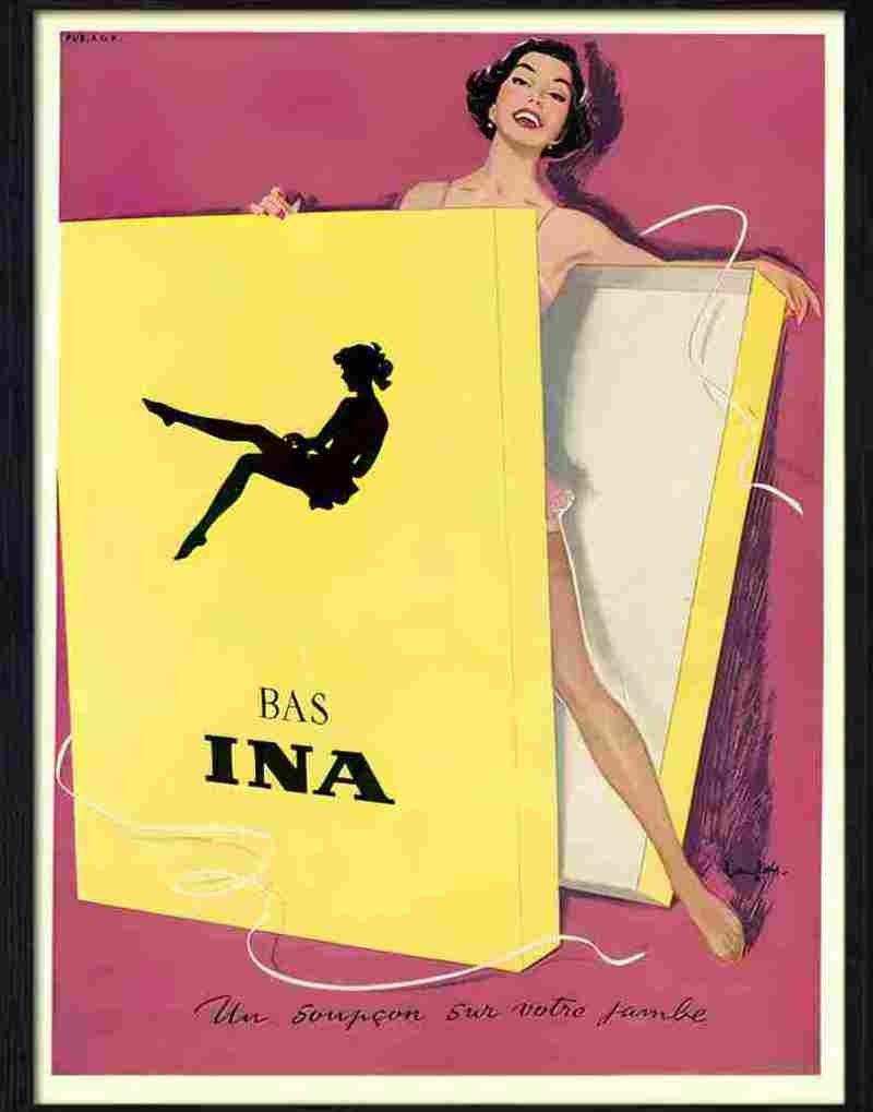 8 bas ina stockings 1950ss Advert A4 Photo Print