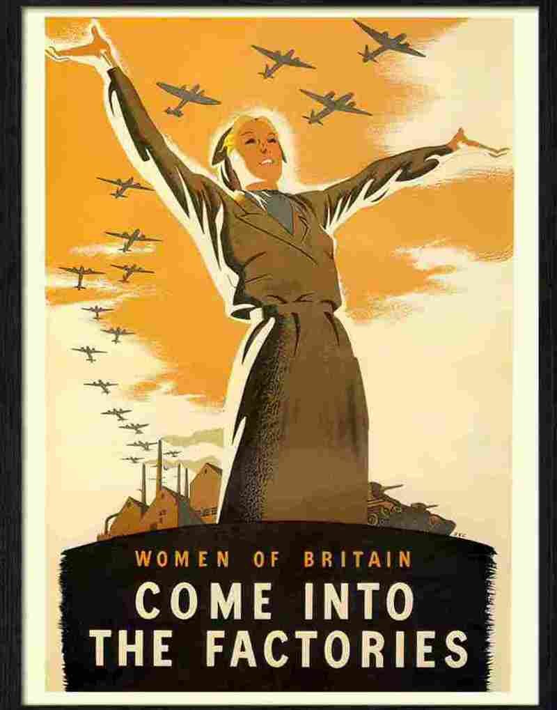 8 come into the factories zec war poster 1940s Advert A4 Photo Print