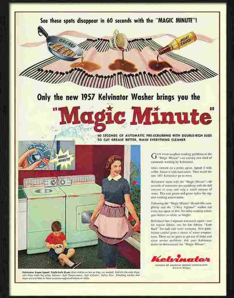 8 magic minute washing machine 1957 Advert A4 Photo Print