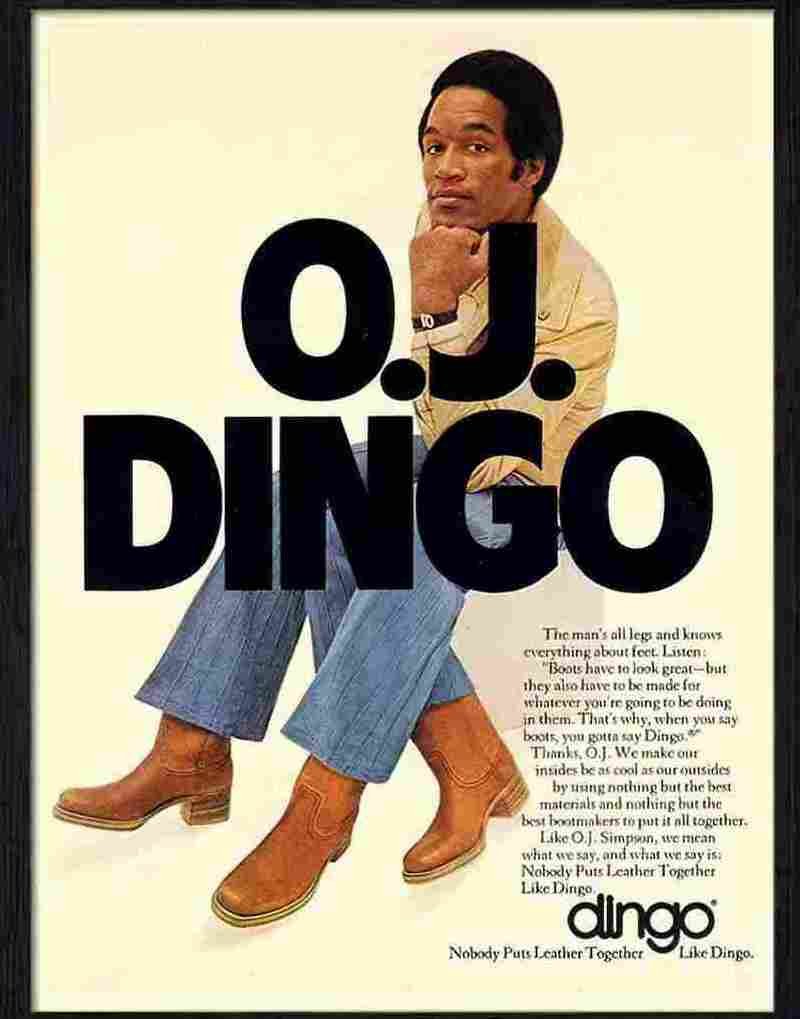 8 o j simpson dingo boots 1970s Advert A4 Photo Print