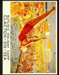 8 rail travel poster clacton on sea butlins  Advert A4 Photo Print