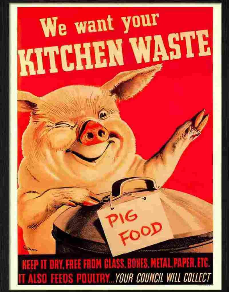 8 we want your kitchen waste war poster Advert A4 Photo Print