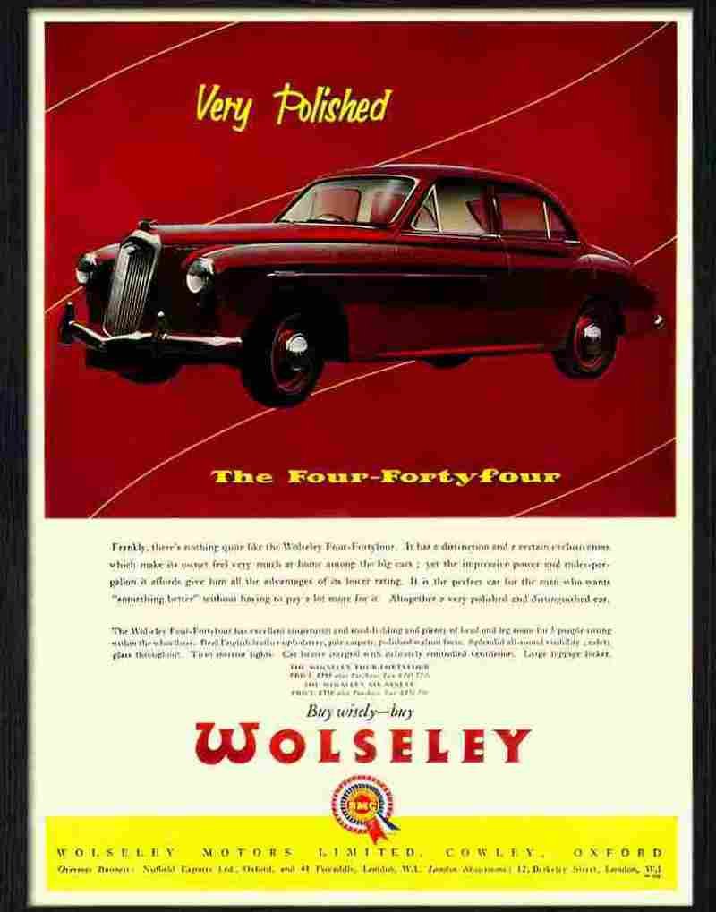 8 wolseley four forty four car advert 1940s 2 Advert A4 Photo Print