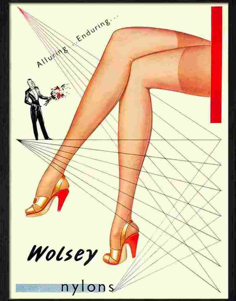 8 wolsey nylons stockings advert 1950s Advert A4 Photo Print