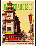 80 san francisco go greyhound bus travel poster Advert A4 Photo Print