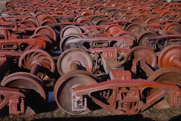 801006 Assembled Railway Rolling Stock Truck Units, Steel Works, Nova Scotia, Canada A4 Photo Print