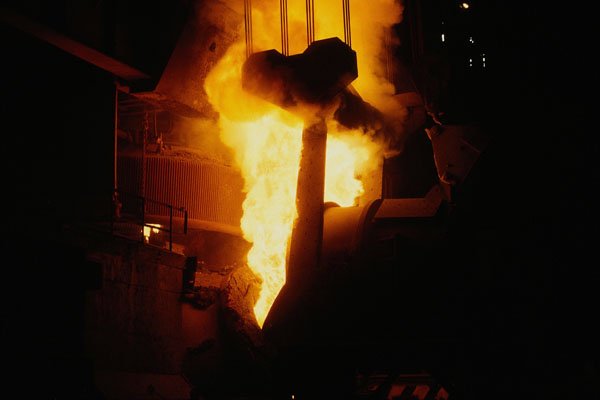 801013 Molten Steel, Welsh Steelworks, U.K. A4 Photo Print