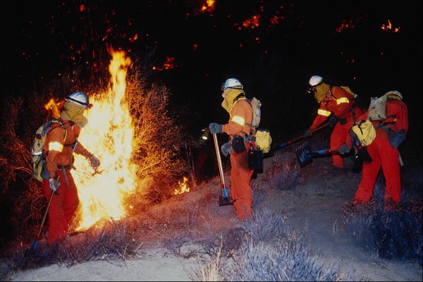 801028 Working Fire Line, Ventura County, California, U.S.A. A4 Photo Print