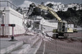 801044 Demolition Of Beach Cafe On The Sea front Promenade, England A4 Photo Print