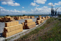 801057 Timber Stacked For Export A4 Photo Print