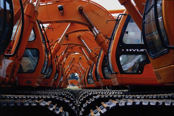801090 Excavators A4 Photo Print