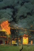 802014 Barn Fire On Farmland Near Ottawa, Ontario, Canada A4 Photo Print
