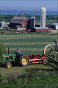 802058 Richard Plows Hay On His Farm, Wisconsin, U.S.A. A4 Photo Print