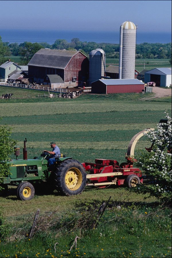 802058 Richard Plows Hay On His Farm, Wisconsin, U.S.A. A4 Photo Print