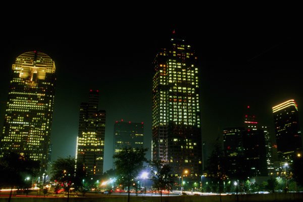 803002 Dallas At Night, Texas, U.S.A. A4 Photo Print