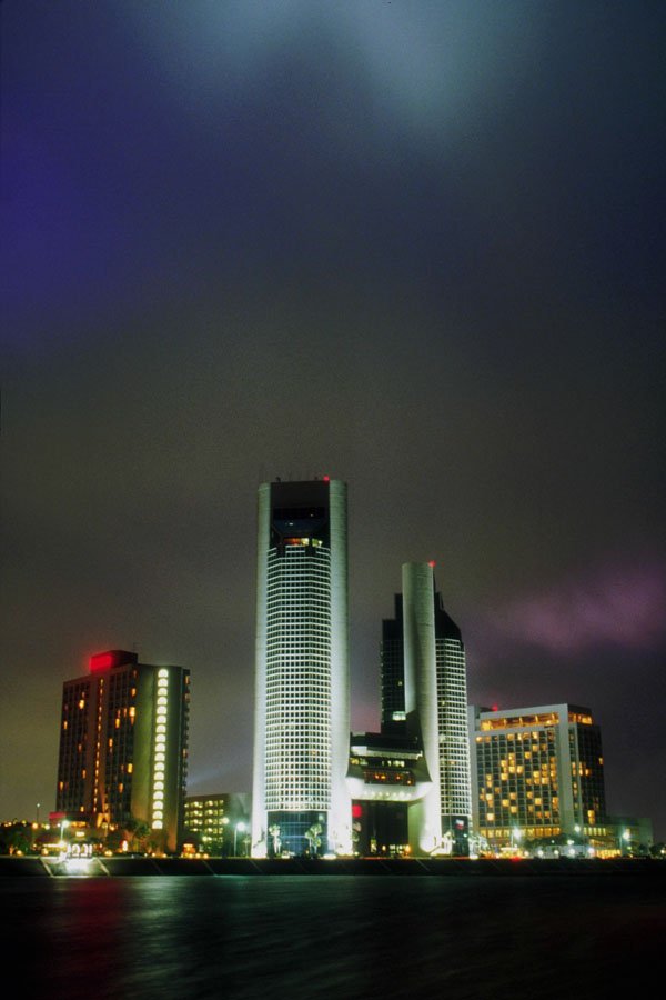 803004 The City Of Corpus Christi At Night, Texas, U.S.A. A4 Photo Print