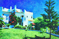 803013 Villas, Val Do Lobo, Portugal A4 Limited Edition Watercolour Print