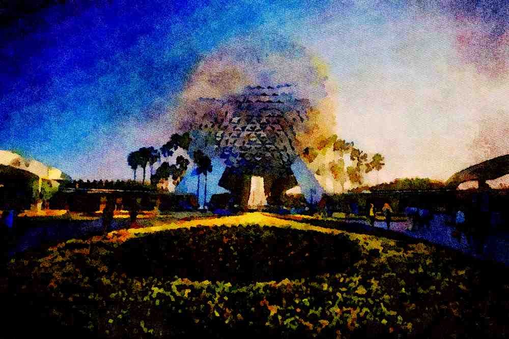 803024 Epcot Center, Florida, U.S.A. A4 Limited Edition Watercolour Print