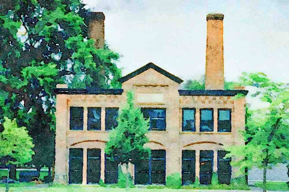 803038 Electricity, Edison's First Electrical Power Plant A4 Limited Edition Watercolour Print