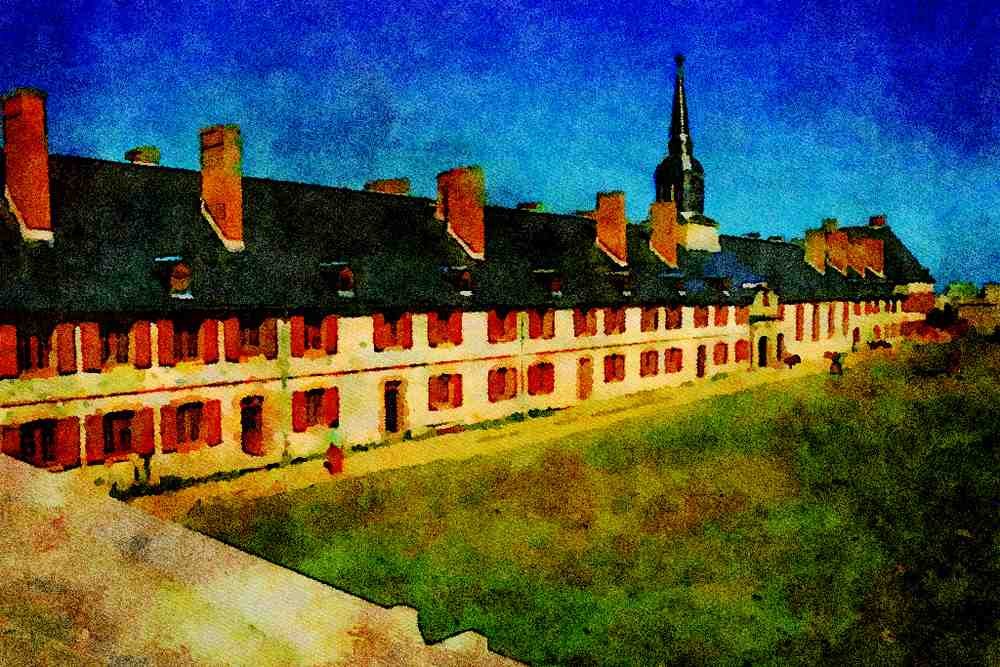 803041 Historical Army Fort A4 Limited Edition Watercolour Print
