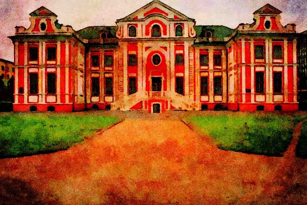 803052 Typical 18th Century Home, St. Petersburg, Russia A4 Limited Edition Watercolour Print