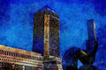 803053 Canary Wharf, London, England A4 Limited Edition Watercolour Print